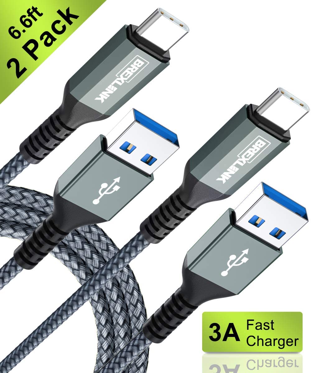 BrexLink USB 3.0 Type C Cable, USB C to USB A Charger Cable (2m 2-Pack) Charging for Samsung Galaxy S10 S9 S8 A3 A5 Note 8 9 10, Huawei P10 P9 P20 Pro, Google Pixel, LG V30 G6 (Grey) BrexLink USB 3.0 Type C Cable, USB C to USB A Charger Cable (2m 2-Pack) Charging for Samsung Galaxy S10 S9 S8 A3 A5 Note 8 9 10, Huawei P10 P9 P20 Pro, Google Pixel, LG V30 G6 (Grey)